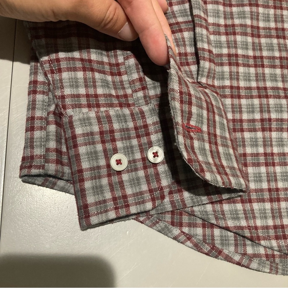 UNTUCKit Red and Gray Plaid Casual Shirt - Picture 2 of 9